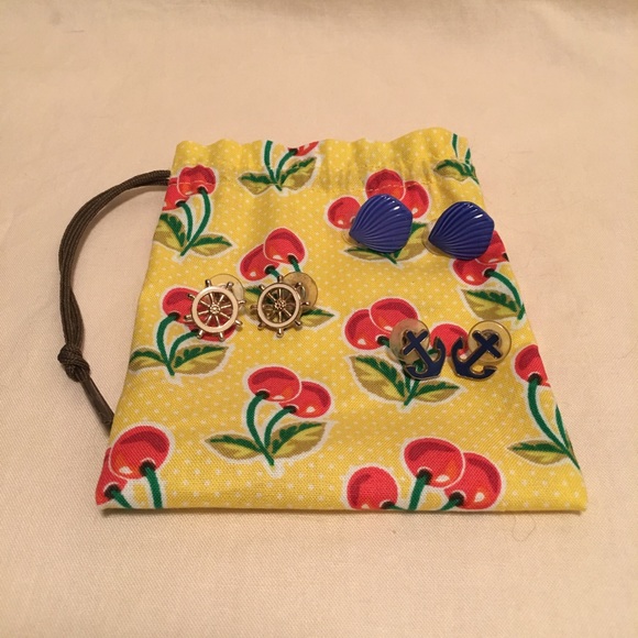 Nautical Three Pair Earring Set with Bag - Picture 2 of 3